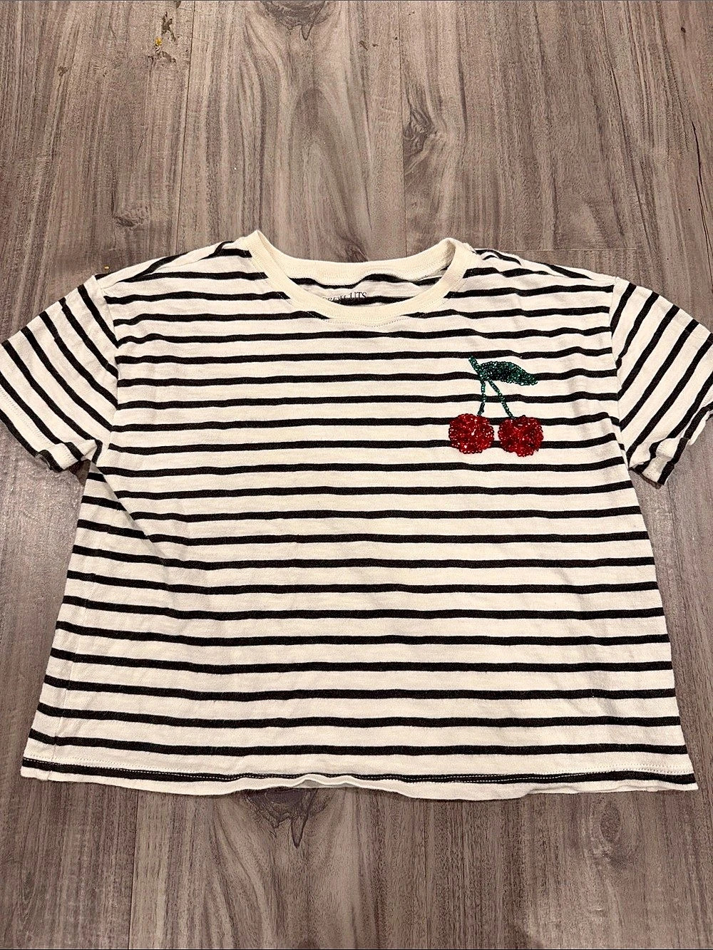 Crewcuts Striped Cherry Tee Size Large (10/11)